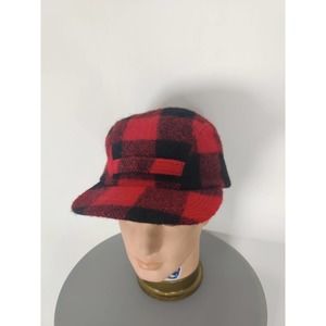 (V) VTG RARE AMJ Pacific Co Oregan Unisex hat USA made CHECKERED sz XL